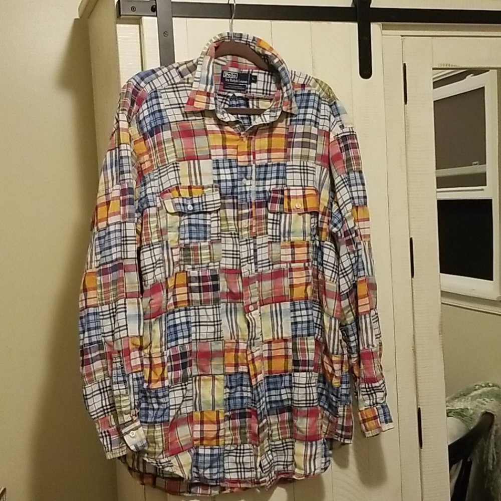 Polo Ralph Lauren vintage Madras button down L